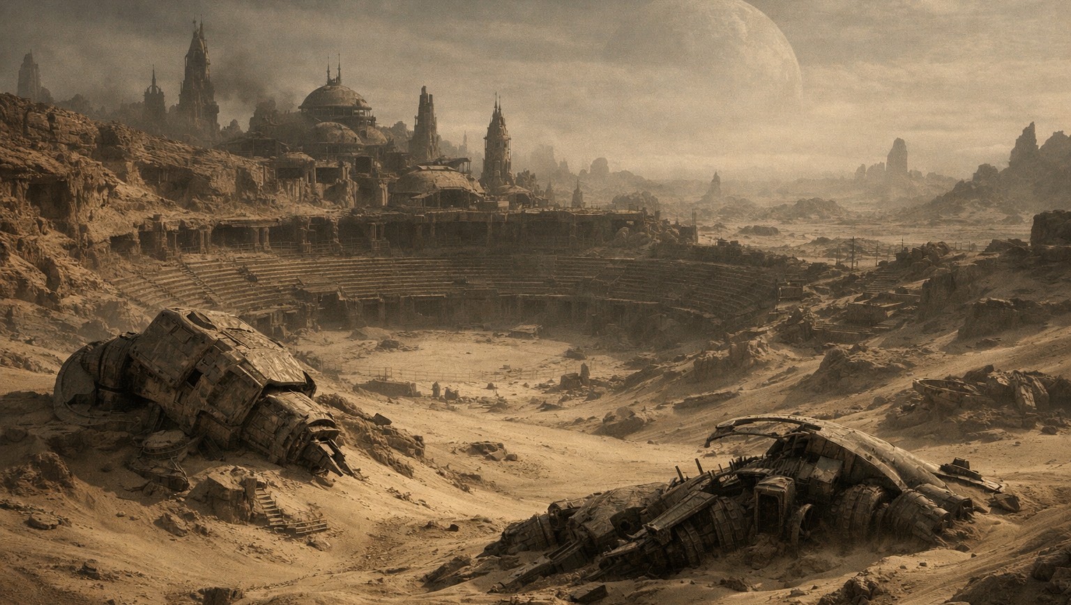 Опустевший Геонозис после падения Республики, где следы войны уходят в пыль и тишину.
